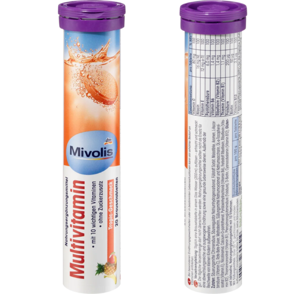 Mivolis Multivitamin أقراص فوارة متعددة الفيتامينات 20 حبة، 82 جرام