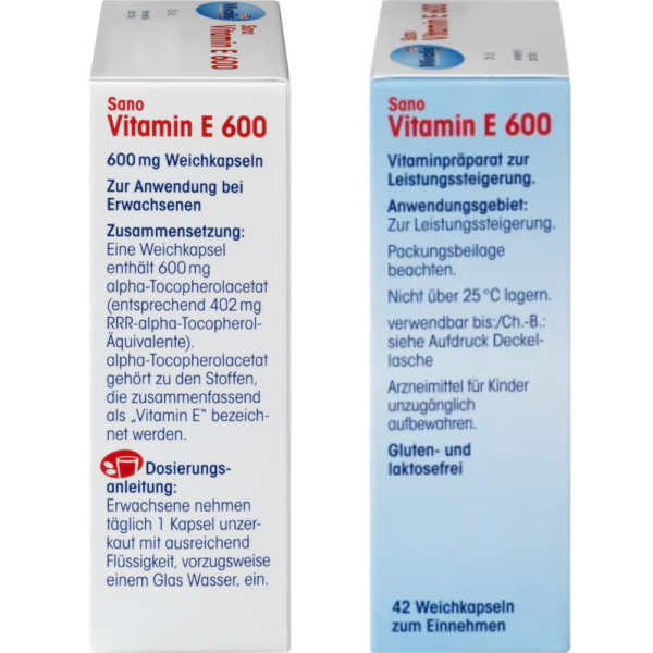 ⁦Mivolis Sano Vitamin E 600 سانو فيتامين E 600، كبسولات لينة، 42 حبة⁩ - الصورة ⁦2⁩