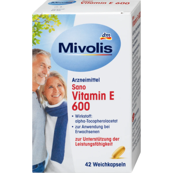 Mivolis Sano Vitamin E 600 سانو فيتامين E 600، كبسولات لينة، 42 حبة