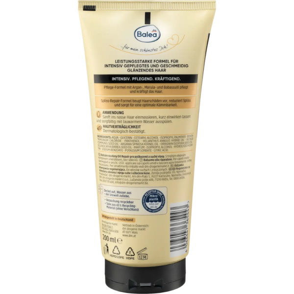 ⁦Conditioner Oil Repair Intensiv, 200 ml بلسم Balea Professional لإصلاح الشعر المكثف بزيوت مغذية - 200 مل⁩ - الصورة ⁦3⁩