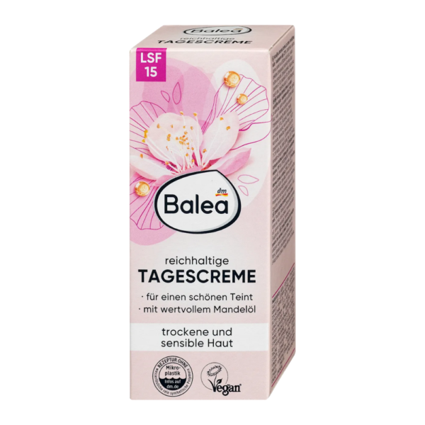⁦Balea Gesichtscreme reichhaltig LSF 15 كريم وجه مغذي بمعامل حماية من الشمس SPF 15 - 50 مل⁩ - الصورة ⁦2⁩