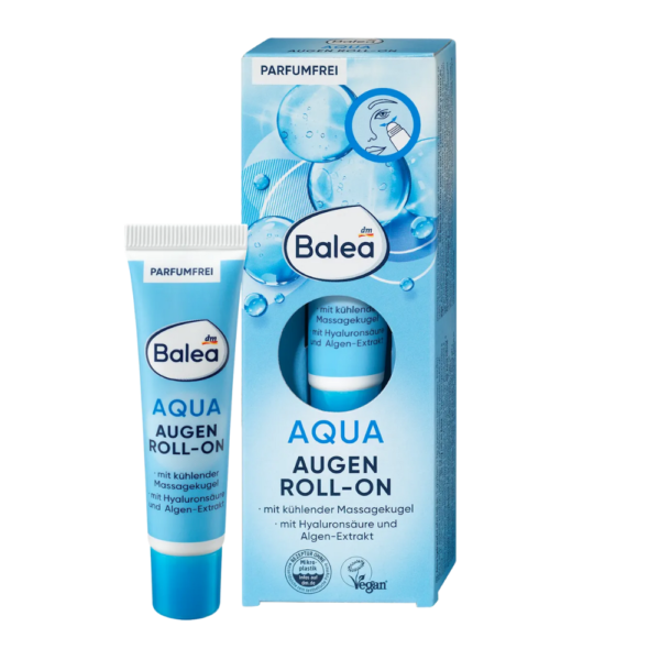 Balea Augencreme Aqua Augen Roll-On باليه أكوا رول أون مرطب ومنعش لمنطقة تحت العين - 15 مل