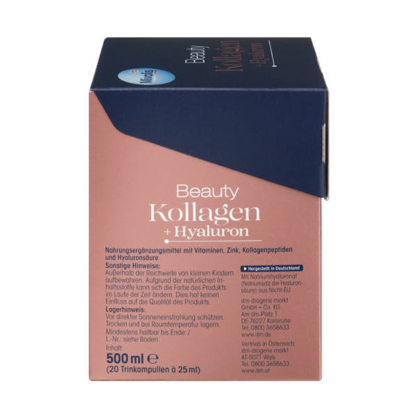 ⁦Beauty Kollagen + Hyaluron بيوتي كولاجين + حمض الهيالورونيك - أمبولات شرب، 20 قطعة، 500 مل - لدعم صحة البشرة والشعر والأظافر⁩ - الصورة ⁦5⁩
